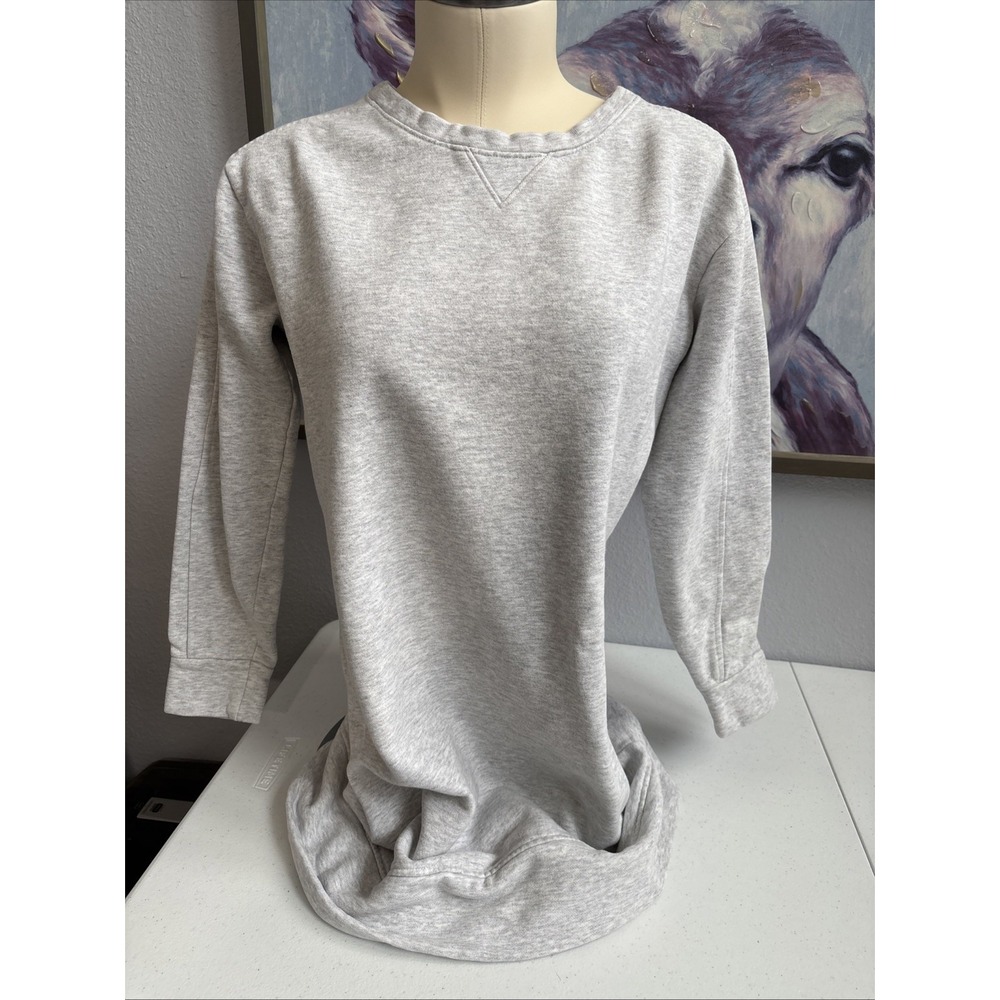 Athleta Women's Small Gray Oversized Long Sweatshirt Heavyweight with‎ Pockets